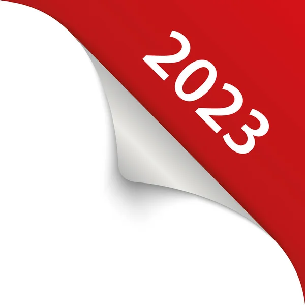 2023 Векторная Иллюстрация Баннера Красного Угла Белом Фоне — стоковый вектор