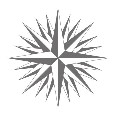 Beyaz arkaplanda izole edilmiş pusula simgesi