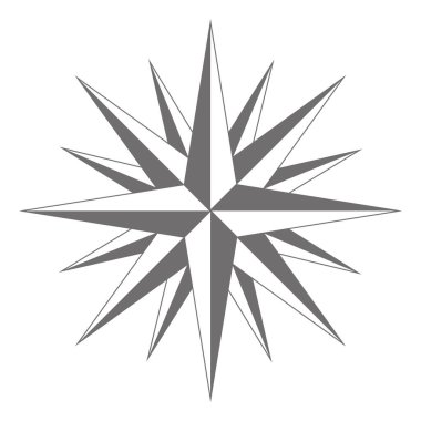 Beyaz arkaplanda izole edilmiş pusula simgesi