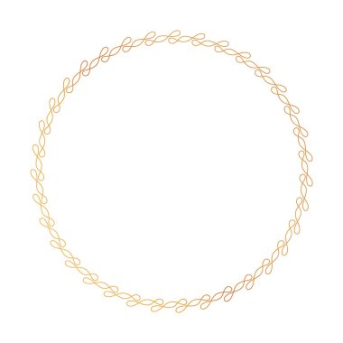 yuvarlak vektör çerçevesi - beyaz arkaplanda altın renkli daire pankartı