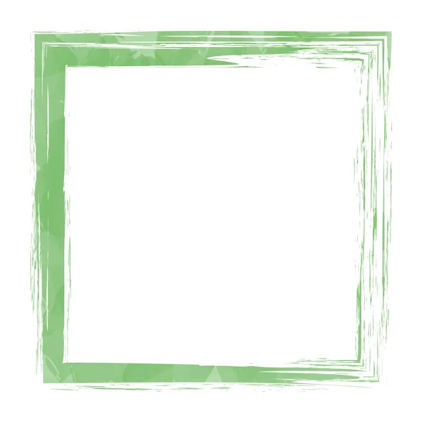 Grüne Aquarell Vektor Pinsel Bemalt Stempel Banner Rahmen — Stockvektor
