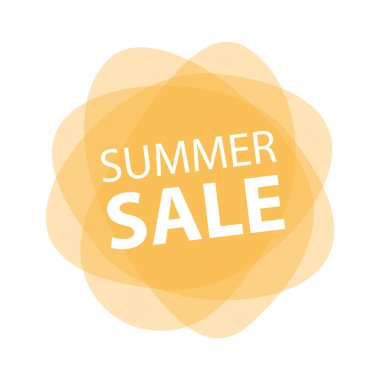 Yaz Satışı - beyaz arkaplanda basit sarı renkli suluboya afişi - vektör tasarım elementleri