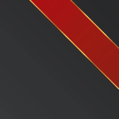 Koyu arkaplanda altın renkli çerçeveli kırmızı köşe şeridi illüstrasyonuName