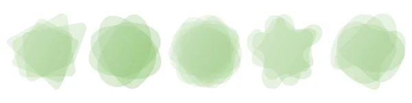 Conjunto Banners Acuarela Color Verde Simple Sobre Fondo Blanco Elementos — Archivo Imágenes Vectoriales