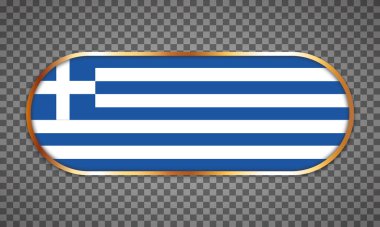 vector illustration of web button banner with country flag of Greece
