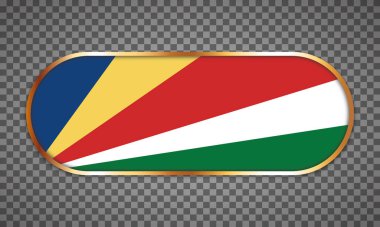 vector illustration of web button banner with country flag of Seychelles