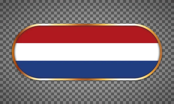 Vector Illustration Web Button Banner Country Flag Netherlands — Archivo Imágenes Vectoriales