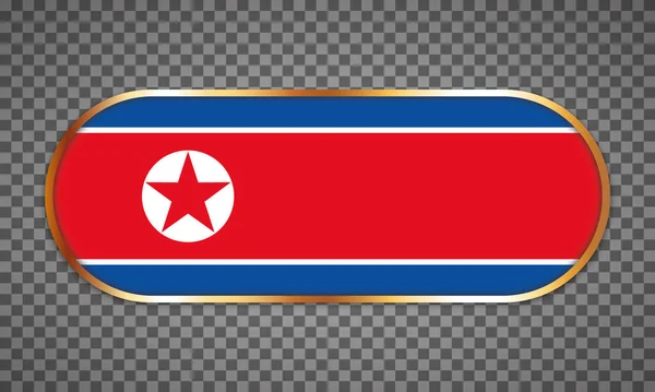 Vector Illustration Web Button Banner Country Flag North Korea — Image vectorielle