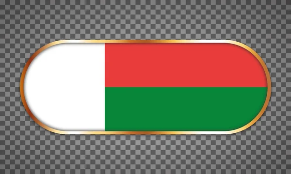 Vector Illustration Web Button Banner Country Flag Madagascar — 스톡 벡터