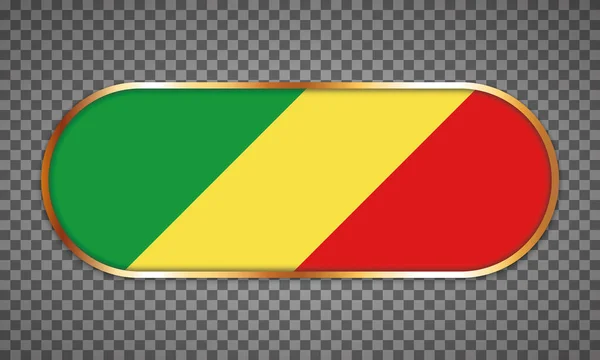 Vector Illustration Web Button Banner Country Flag Congo — 스톡 벡터