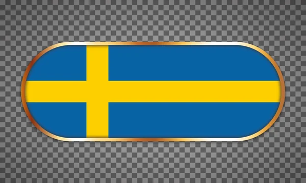 Vector Illustration Web Button Banner Country Flag Sweden — Διανυσματικό Αρχείο