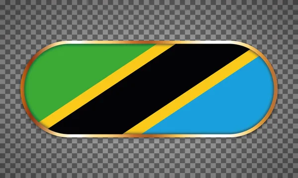 Vector Illustration Web Button Banner Country Flag Tanzania — 스톡 벡터