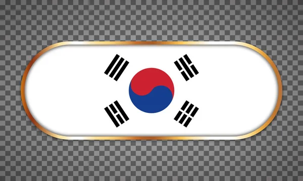 Vector Illustration Web Button Banner Country Flag South Korea — Image vectorielle