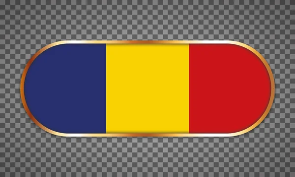 Vector Illustration Web Button Banner Country Flag Romania — ストックベクタ