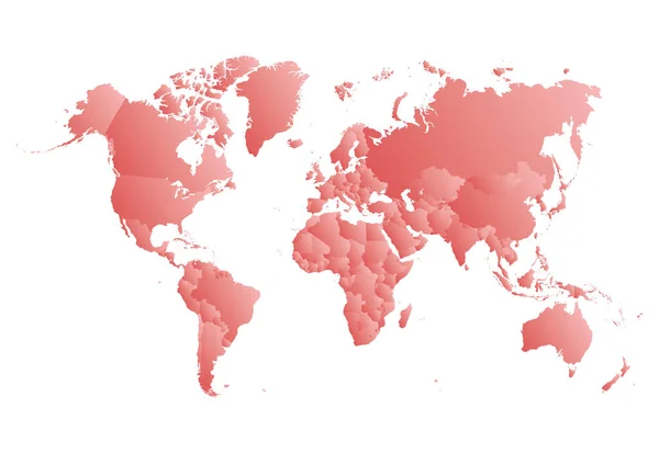 Vector Illustartion Red Colored World Map White Background — Stockvektor