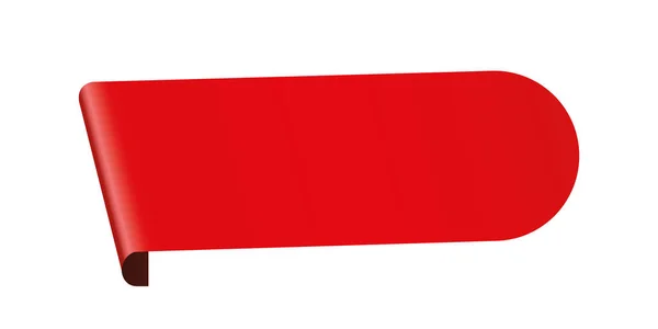 Ilustración Vectorial Banner Etiqueta Color Rojo Sobre Fondo Blanco — Vector de stock