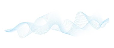 abstract vector illustration of blue colored wave lines on white background