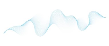 abstract vector illustration of blue colored wave lines on white background