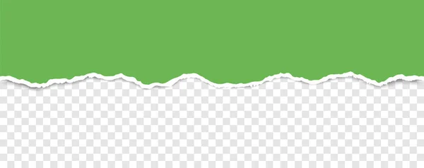 Bannière Papier Déchiré Couleur Verte Vectorielle Avec Des Bords Arrachés — Image vectorielle