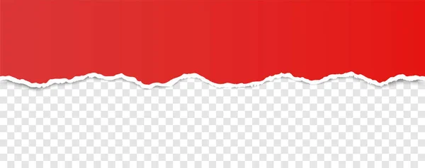 Bannière Papier Déchiré Couleur Rouge Vectoriel Avec Des Bords Arrachés — Image vectorielle