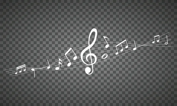 Partitura Vetor Melodia Notas Musicais Fundo Transparente —  Vetores de Stock