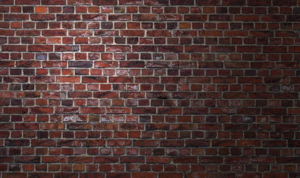 Texture Old Red Bricks Wall Background Dark Light — Stockfoto