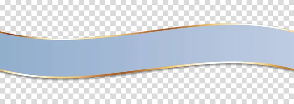 Long Blue Colored Ribbon Banner Gold Frame Transparent Background Vector — Wektor stockowy