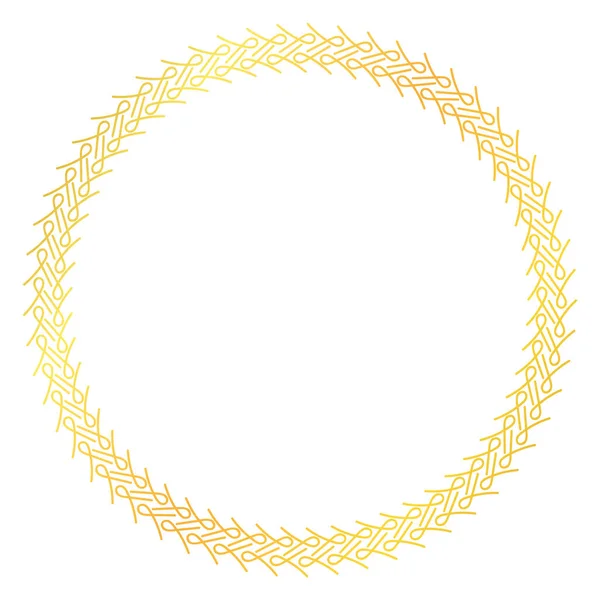 Runder Vektorrahmen Goldfarbenes Kreisbanner Auf Weißem Hintergrund — Stockvektor