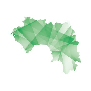 vector illustration of Guinea map with green colored geometric shapes
