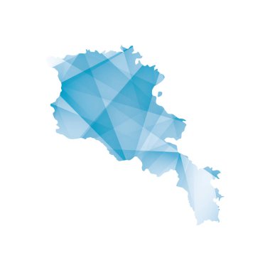 vector illustration of Armenia map with blue colored geometric shapes