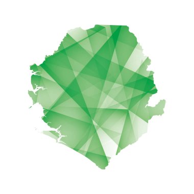 vector illustration of Sierra Leone map with green colored geometric shapes