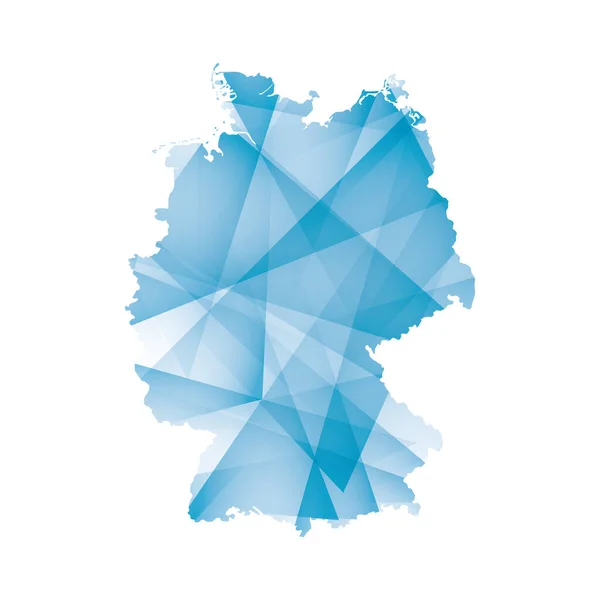 Vector Illustration Germany Map Blue Colored Geometric Shapes —  Vetores de Stock