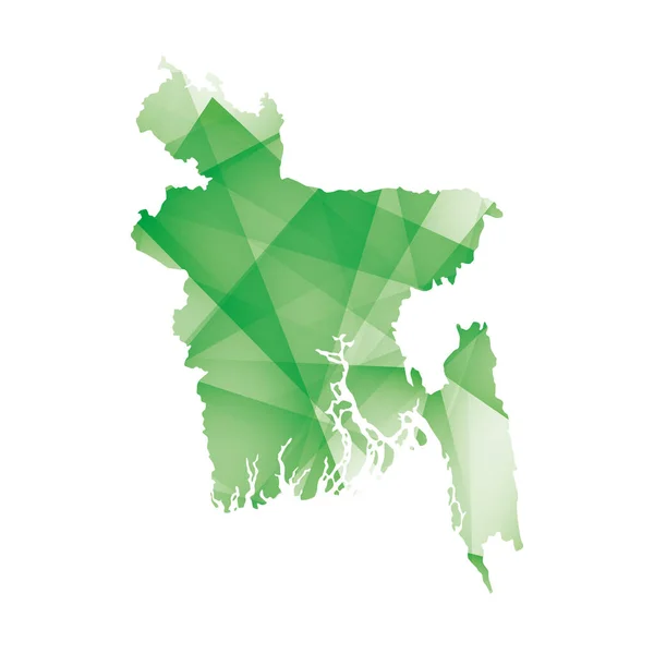 Vector Illustration Bangladesh Map Green Colored Geometric Shapes — Stockvektor