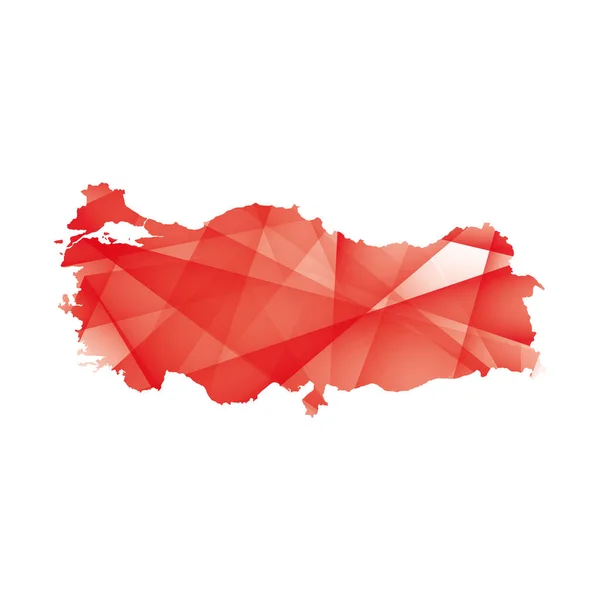 Διανυσματική Απεικόνιση Του Χάρτη Της Τουρκίας Κόκκινα Γεωμετρικά Σχήματα — Διανυσματικό Αρχείο