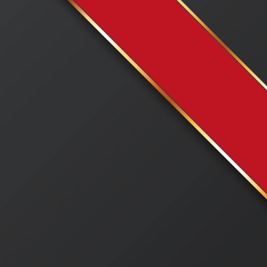 Koyu arkaplanda altın renkli çerçeveli kırmızı köşe şeridi illüstrasyonuName