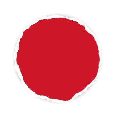red colored round vector torn paper banner with ripped edges with space for your text on white background