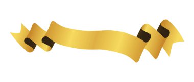 vektör tasarım ögesi - beyaz arkaplanda altın renkli vintage bayrak etiketi