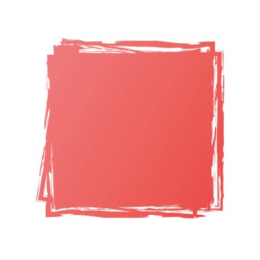 red colored vector illustartion of brush painted banner frames on white background