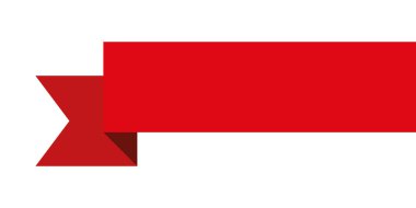 vektör tasarım ögesi - beyaz arkaplanda kırmızı renkli kurdele pankart etiketi