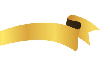 vektör tasarım ögesi - beyaz arkaplanda altın renkli kurdele pankart etiketi