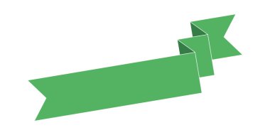 vektör tasarım ögesi - beyaz arkaplanda yeşil renkli kurdele pankart etiketi