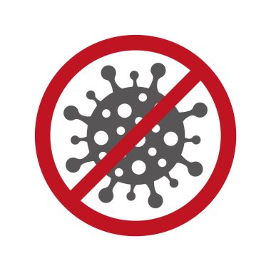 covid-19 virüsü yok - vektör simgesi çizimi