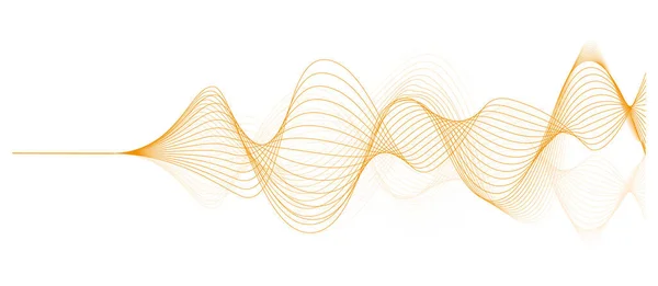 白色背景上金色波纹的抽象矢量图解 — 图库矢量图片