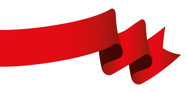 Vector Design Element Red Colored Vintage Ribbon Banner Label White — Stock Vector