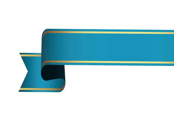 Vector Design Element Blue Colored Vintage Ribbon Banner Label Gold — Stock Vector