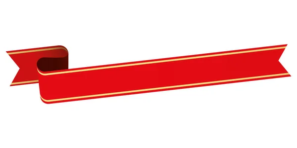 Vector Design Element Rood Gekleurd Vintage Lint Banner Label Met — Stockvector
