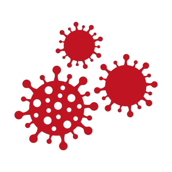 Vector Icon Illustration Red Colored Covid Virus — Stock Vector