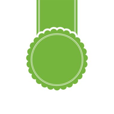 Beyaz arkaplanda yeşil renkli ödül kurdelesinin vektör illüstrasyonuName