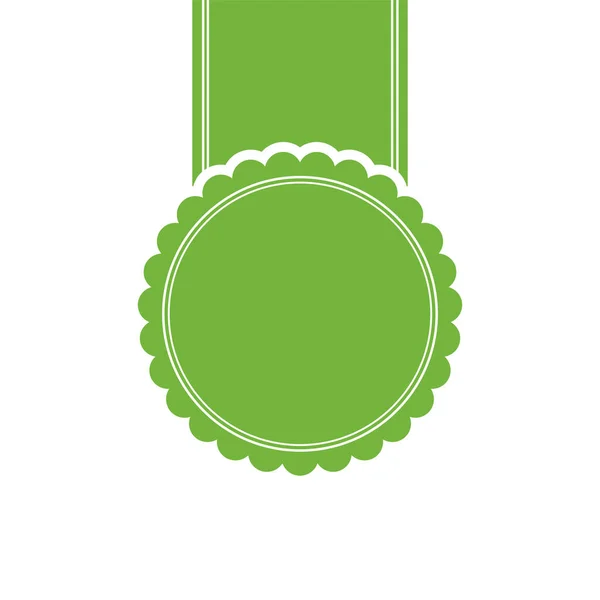 Illustrazione Vettoriale Colore Verde Premio Nastro Medaglia Banner Sfondo Bianco — Vettoriale Stock