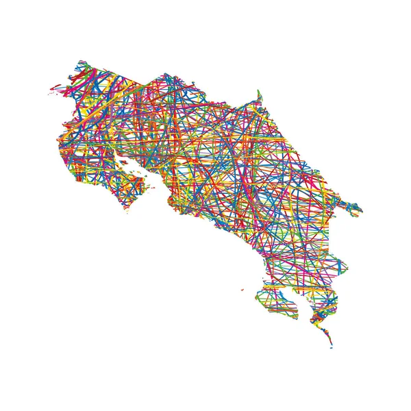 Векторная Иллюстрация Многоцветной Абстрактной Полосатой Карты Коста Рики — стоковый вектор